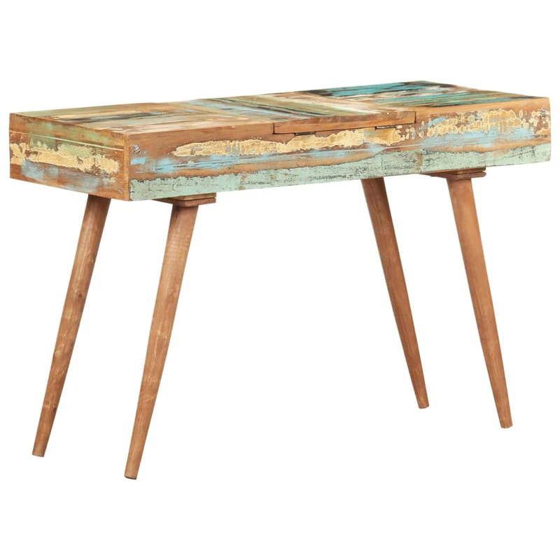 Coiffeuse avec miroir table de maquillage 112 x 45 x 76 cm bois massif de récupération 02_0006357