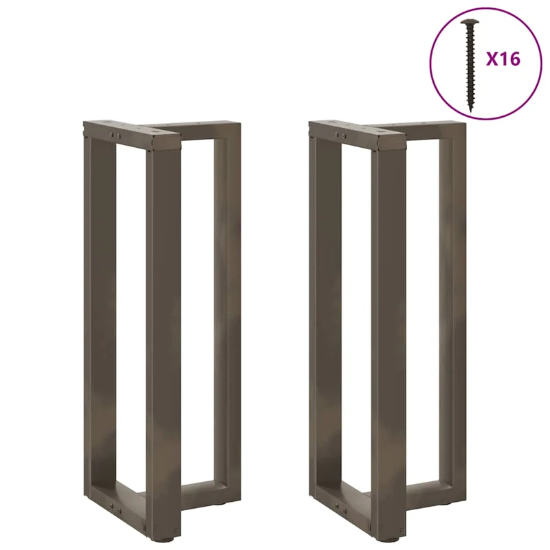 Lot de 2 pieds de table de bar en forme de T avec niveleurs réglables 50 x 35 x 100 cm en acier noir 02_0057353
