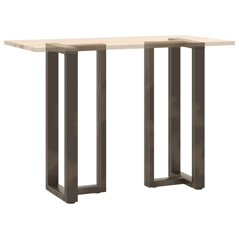 Lot de 2 pieds de table de bar en forme de T avec niveleurs réglables 50 x 35 x 100 cm en acier noir 02_0057353