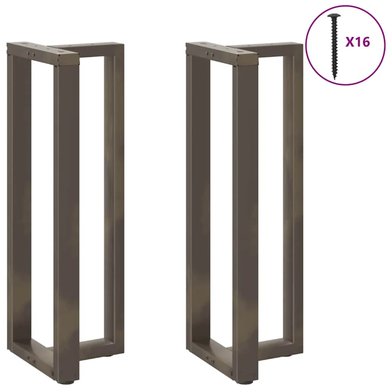 Lot de 2 pieds de table de bar en forme de T avec niveleurs réglables 50 x 35 x 110 cm en acier noir 02_0057363