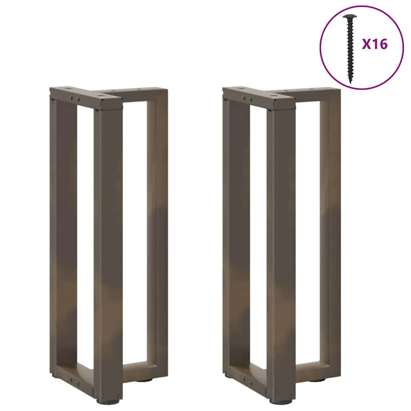 Lot de 2 pieds de table console en T réglables 38 x 25 x 73 cm en acier thermolaqué noir 02_0057316