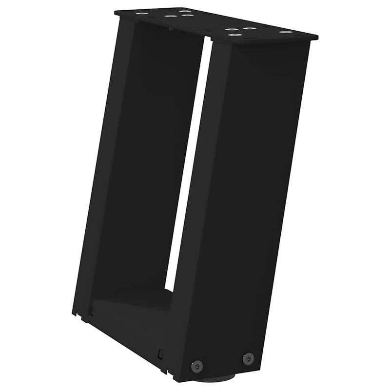 Lot de 2 pieds de table basse en U design moderne 30 x 31 cm avec niveleurs réglables en acier noir 02_0057021