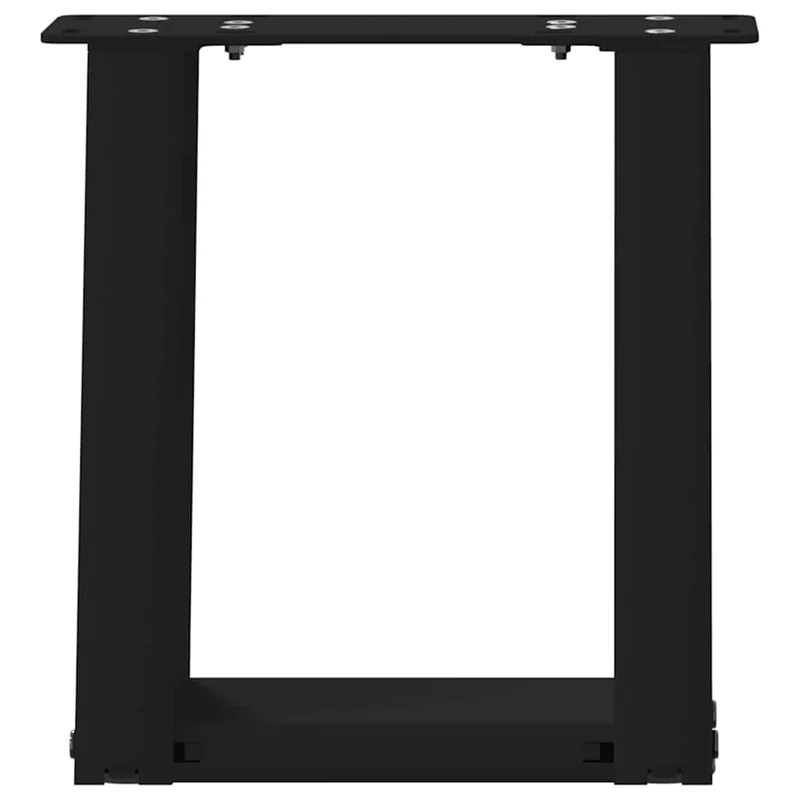 Lot de 2 pieds de table basse en U design moderne 30 x 31 cm avec niveleurs réglables en acier noir 02_0057021