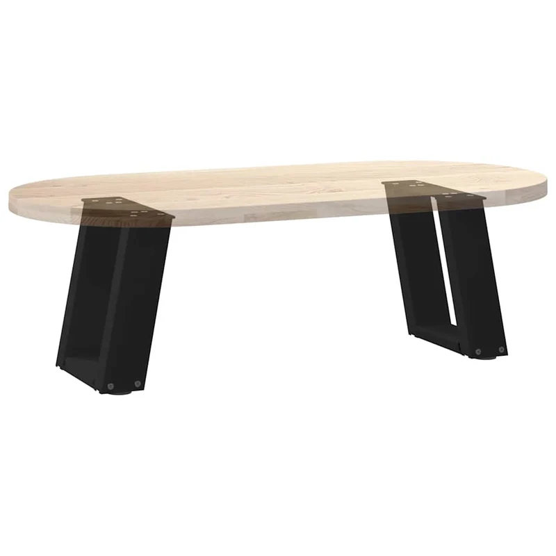 Lot de 2 pieds de table basse en U design moderne 30 x 31 cm avec niveleurs réglables en acier noir 02_0057021