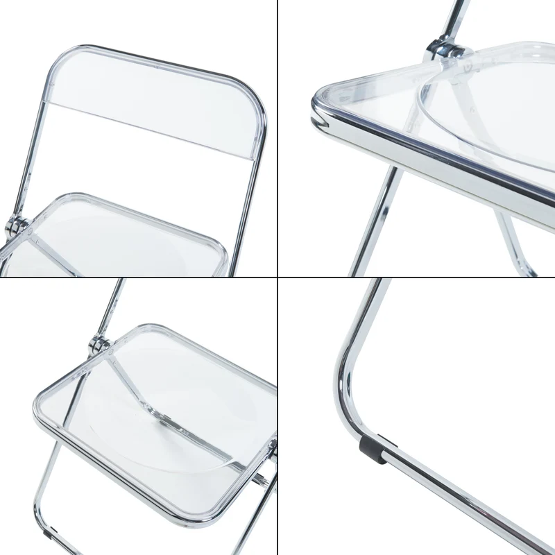 Lot de 4 chaises pliantes 74 x 46 x 47 cm transparent 03_0009852