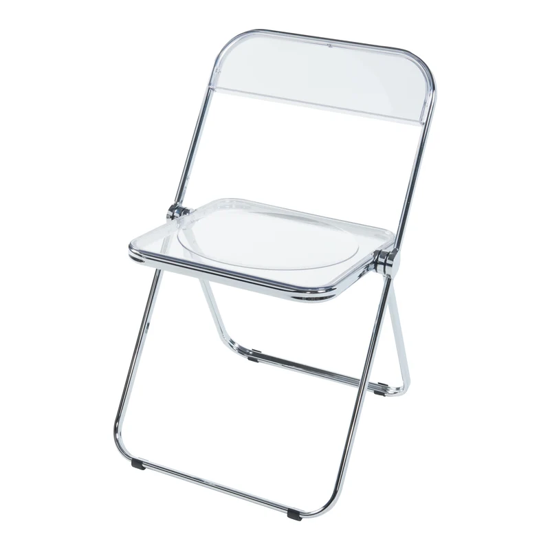 Lot de 2 chaises pliantes extérieur jardin camping terrasse 74 x 46 x 47 cm transparent 03_0009648