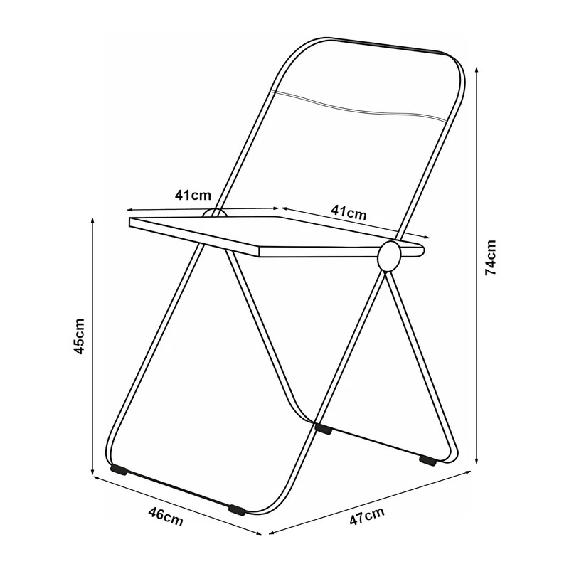 Lot de 2 chaises pliantes extérieur jardin camping terrasse 74 x 46 x 47 cm orange transparent 03_0009645