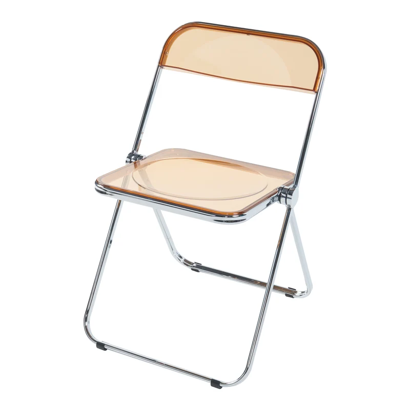 Lot de 2 chaises pliantes extérieur jardin camping terrasse 74 x 46 x 47 cm orange transparent 03_0009645