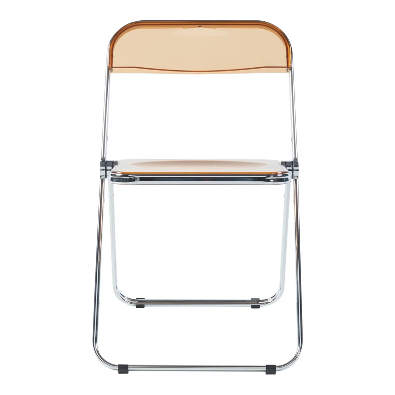 Lot de 2 chaises pliantes extérieur jardin camping terrasse 74 x 46 x 47 cm orange transparent 03_0009645