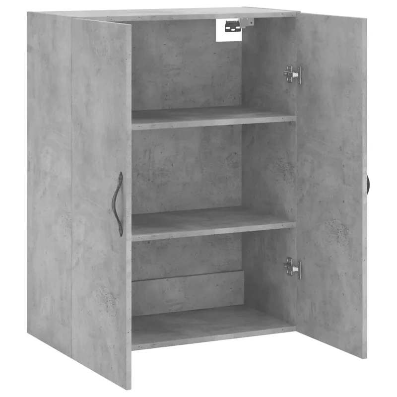 Armoire murale moderne fonctionnelle rangement 69,5 x 34 x 90 cm en bois gris béton 02_0049292
