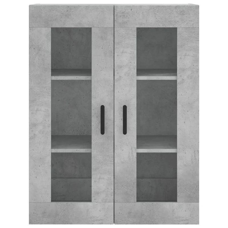Armoire murale design pratique rangement haut 69,5 x 34 x 90 cm en bois d'ingénierie gris béton 02_0048632
