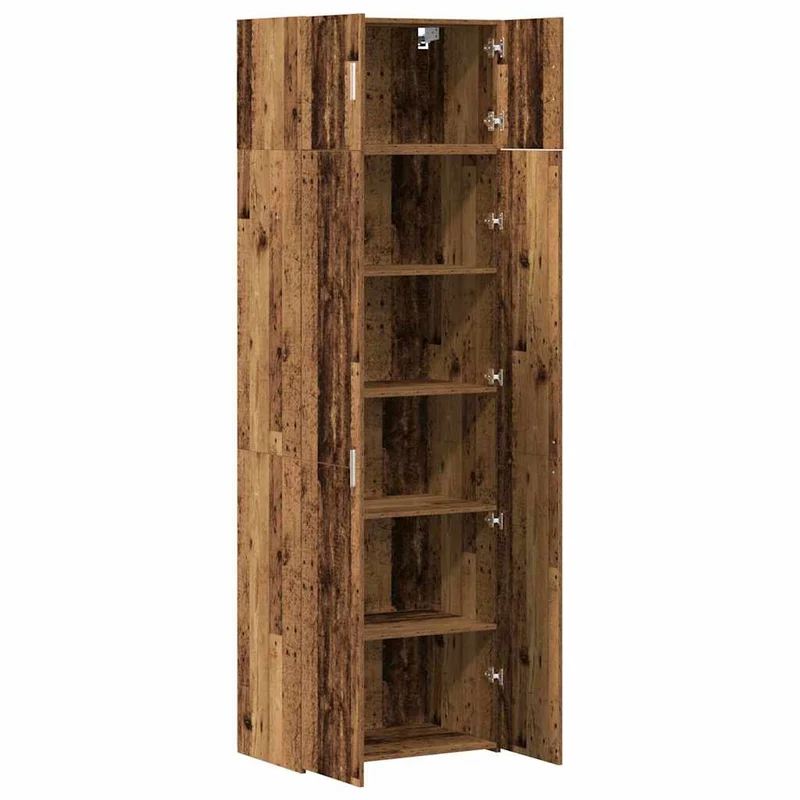 Armoire de rangement 3 pcs intérieure fonctionnelle spacieuse 70 x 42,5 x 225 cm en bois d'ingénierie bois ancien 02_0056002