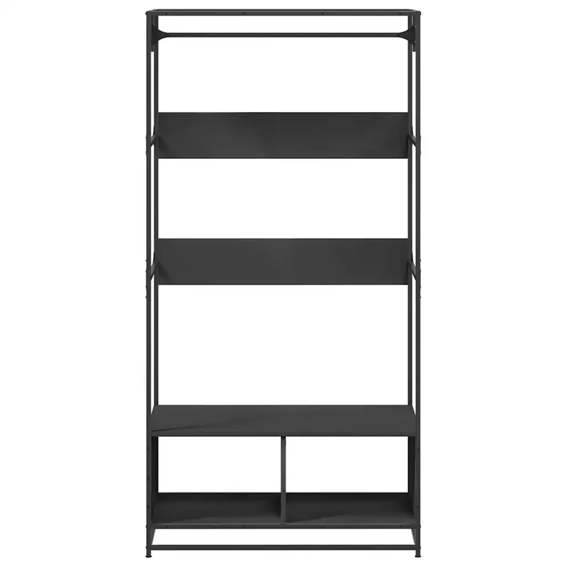 Armoire en bois d’ingénierie design industriel rangement 90 x 50 x 180 cm en métal noir 02_0049676