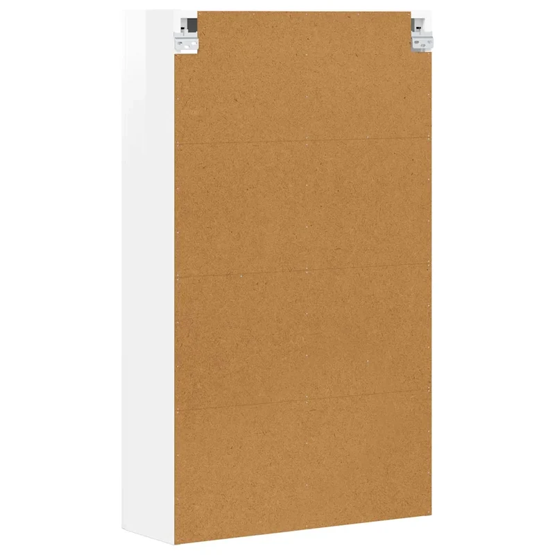 Armoire suspendue moderne avec étagères 59 x 20 x 100 cm grand espace de rangement en bois d'ingénierie blanc brillant 02_0054795