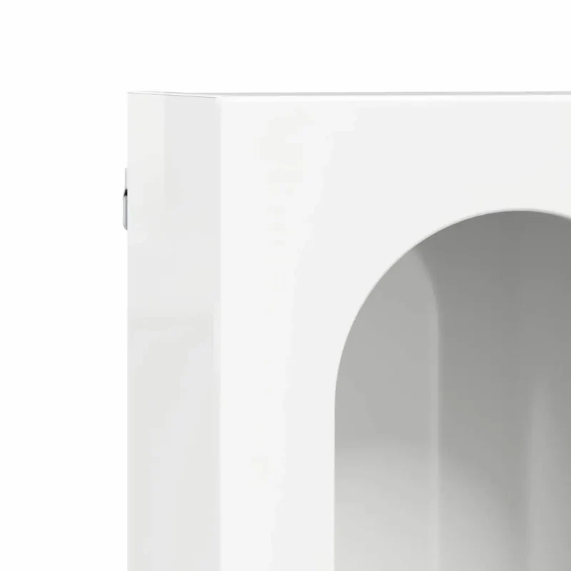 Armoire suspendue moderne avec étagères 59 x 20 x 100 cm grand espace de rangement en bois d'ingénierie blanc brillant 02_0054795