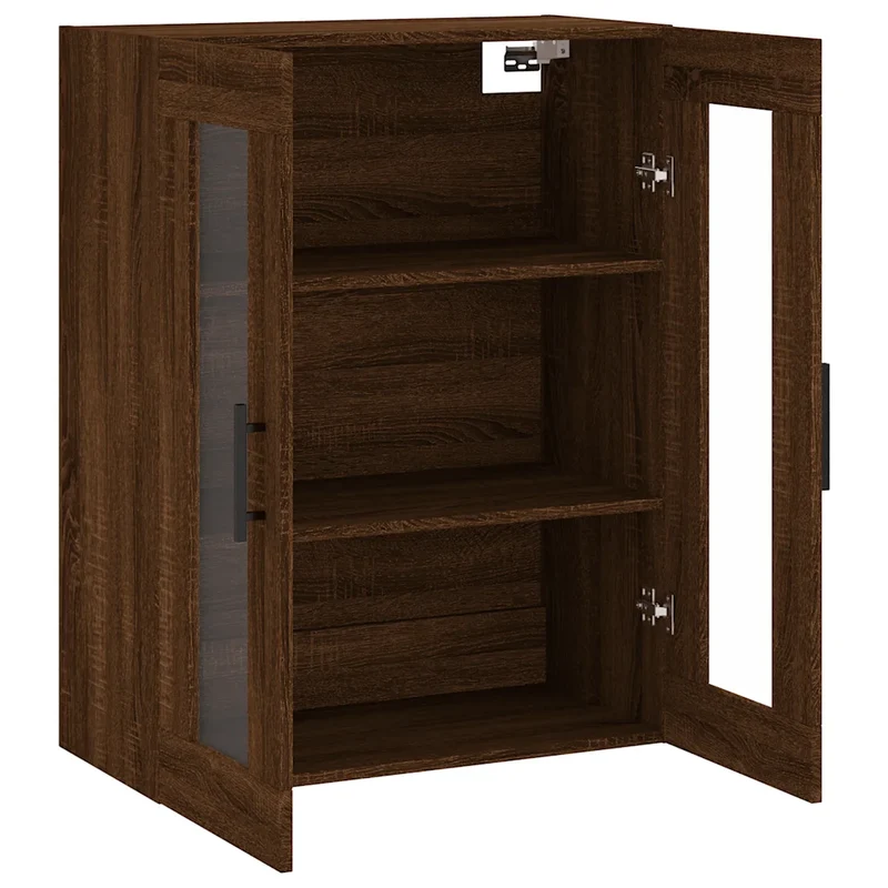Armoire murale élégante grande capacité rangement 69 x 34 x 90 cm en bois d'ingénierie chêne marron 02_0048646
