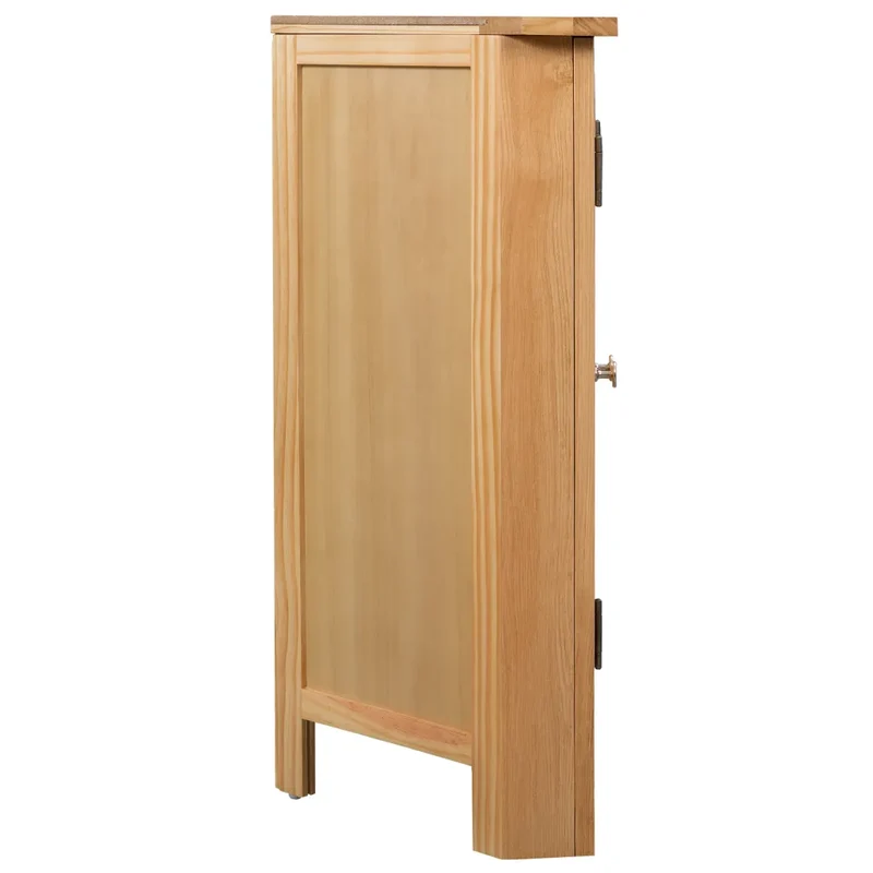 Armoire d'angle 80 x 33,5 x 78 cm avec grand espace de rangement style rustique en bois massif marron 02_0046308