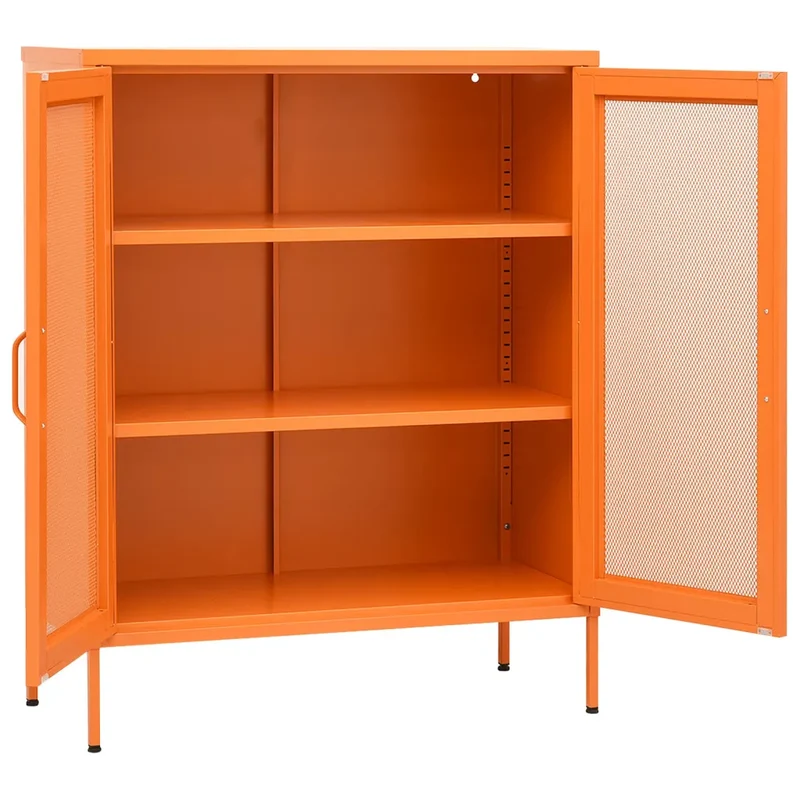 Armoire de rangement design pratique réglable 80 x 35 x 101 cm en acier orange 02_0046865