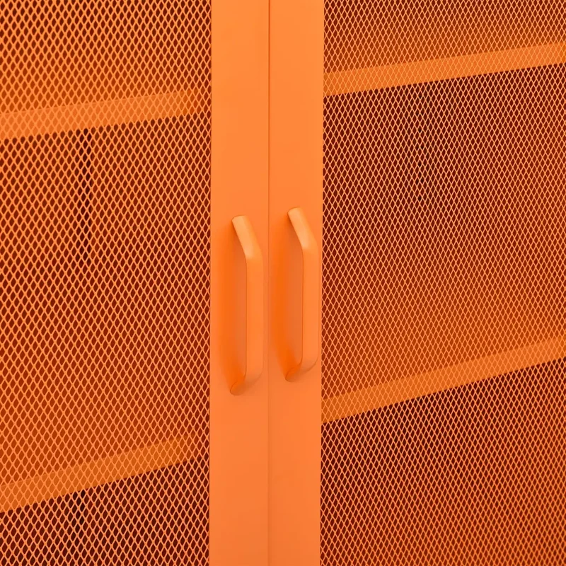 Armoire de rangement design pratique réglable 80 x 35 x 101 cm en acier orange 02_0046865
