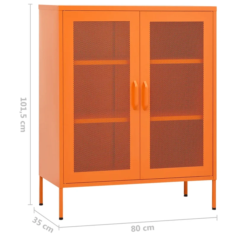 Armoire de rangement design pratique réglable 80 x 35 x 101 cm en acier orange 02_0046865
