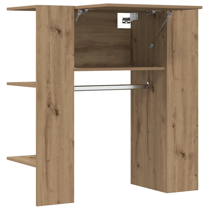 Armoire de couloir suspendue avec étagères élégante 97,5 x 37 x 99 cm en bois d'ingénierie chêne artisanal 02_0051016