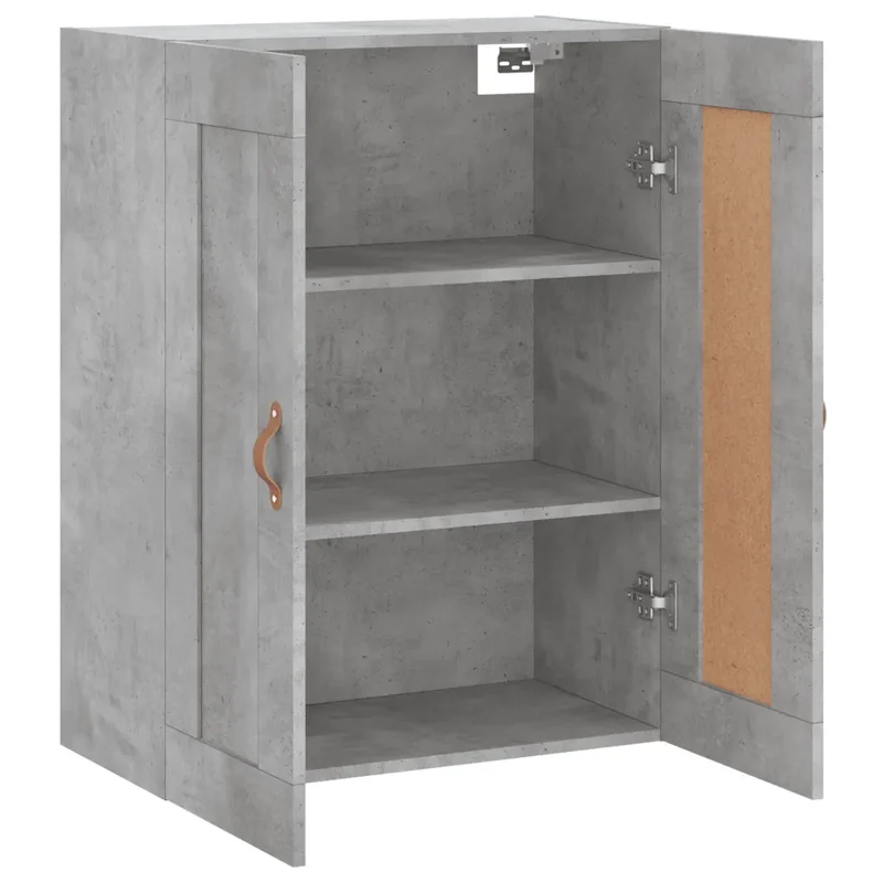 Armoire murale grise béton 69,5 x 34 x 90 cm espace de rangement élégant style moderne en bois gris béton 02_0048900