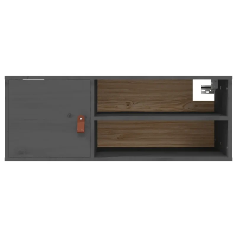 Armoire murale 80 x 30 x 30 cm espace ample de rangement style rustique en bois de pin gris 02_0048386