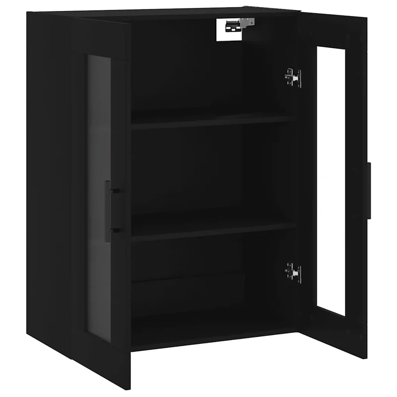 Armoire murale élégante rangement pratique 69,5 x 34 x 90 cm en bois noir 02_0048642