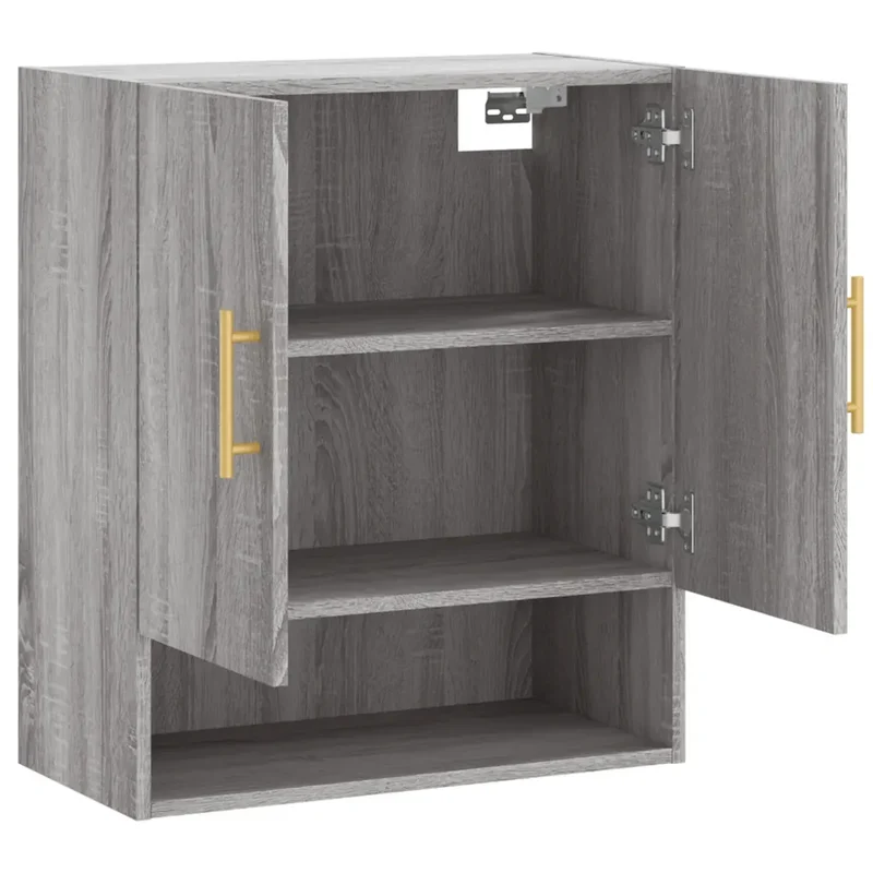 Armoire murale flottante moderne 60 x 31 x 70 cm rangement pratique décor intérieur en bois d'ingénierie gris 02_0048759