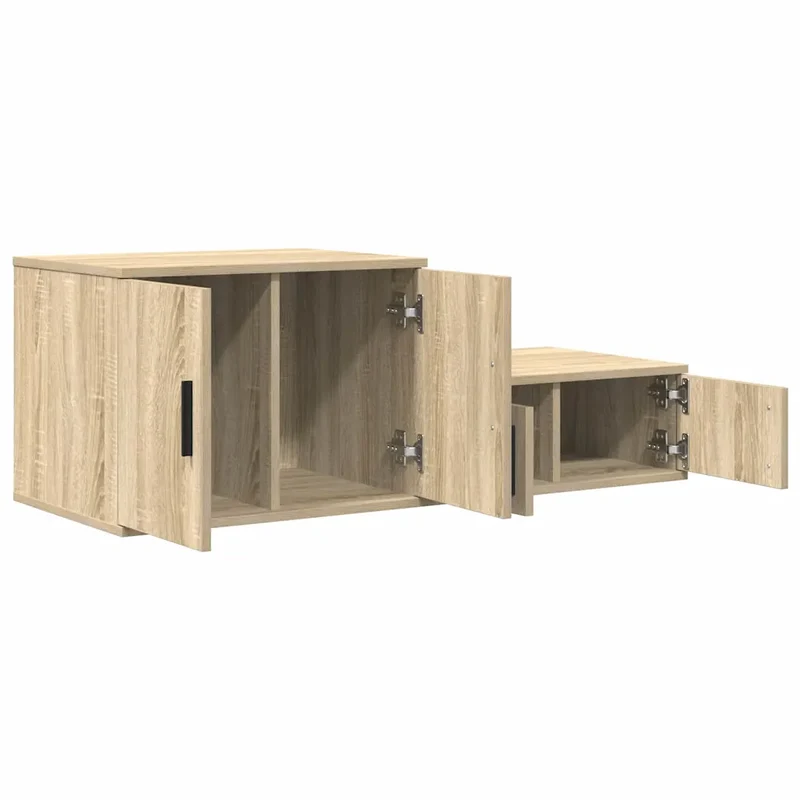 Armoire de rangement moderne pour salon salle à manger 118 x 41 x 40 cm 2 étagères durable en bois d'ingénierie chêne sonoma 02_0052112