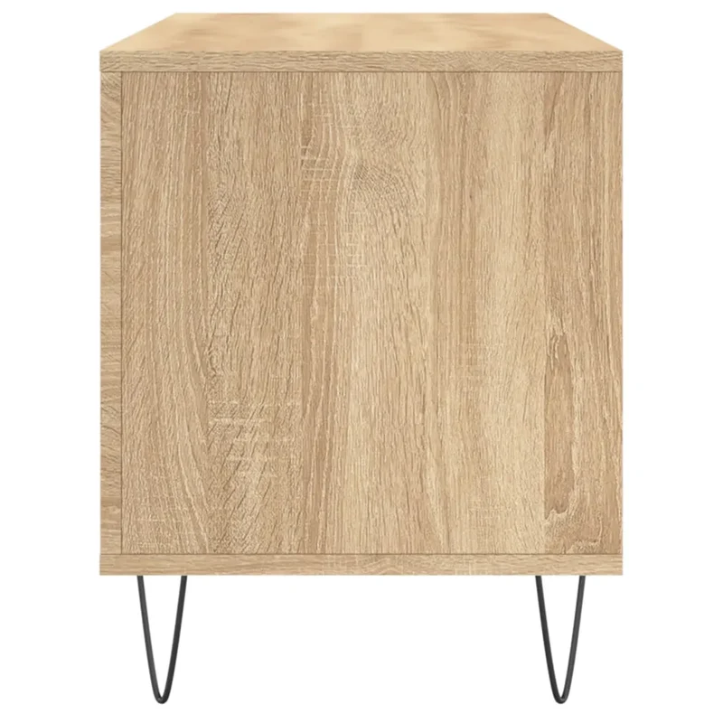 Armoire à disques pratique design industriel rangement vinyles 100 x 38 x 48 cm en bois d'ingénierie chêne sonoma 02_0049149