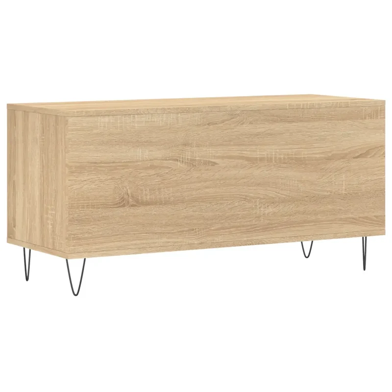 Armoire à disques pratique design industriel rangement vinyles 100 x 38 x 48 cm en bois d'ingénierie chêne sonoma 02_0049149