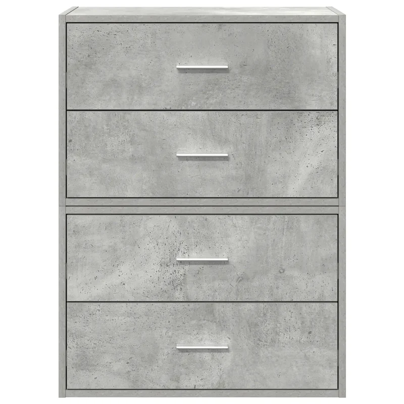 Lot de 2 armoires à tiroirs pratiques 60 x 31 x 40 cm idéal rangement salon chambre en bois d'ingénierie gris béton 02_0051195