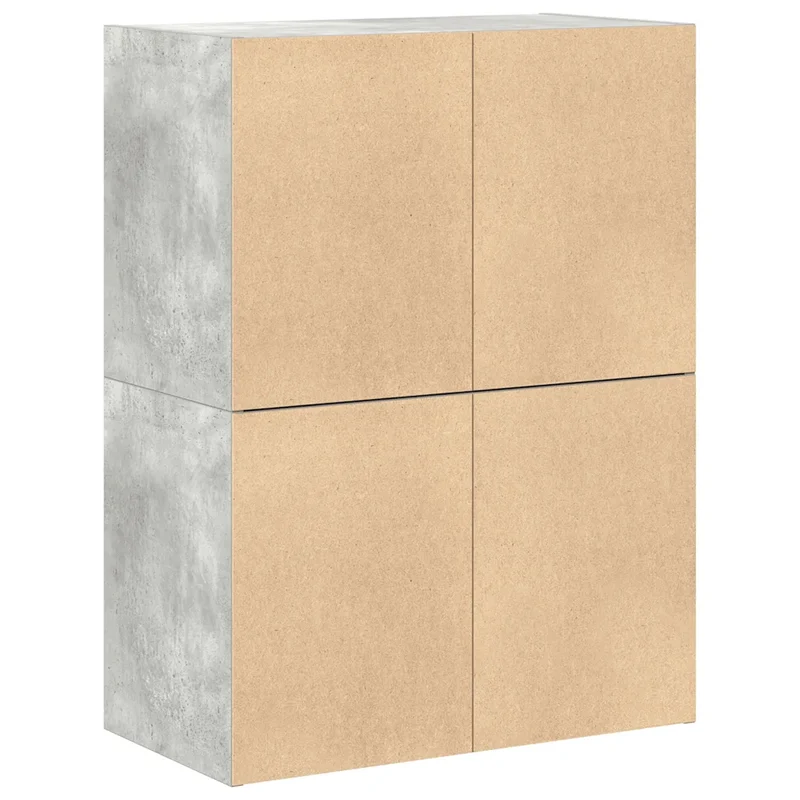 Lot de 2 armoires à tiroirs pratiques 60 x 31 x 40 cm idéal rangement salon chambre en bois d'ingénierie gris béton 02_0051195