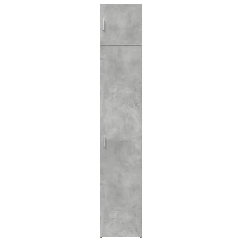 Armoire de rangement polyvalente haute 40 x 42,5 x 225 cm optimisation espace 6 compartiments en bois d'ingénierie gris béton 02_0055558