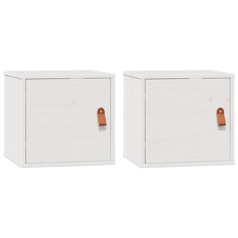 Lot de 2 armoires murales rangement flexible 31,5 x 30 x 30 cm en bois de pin blanc 02_0048364
