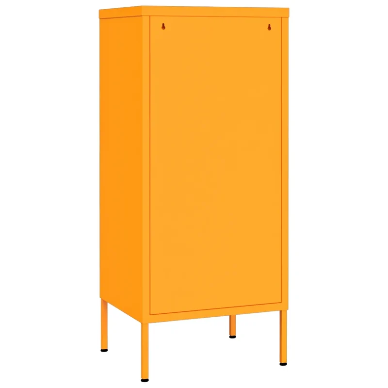Armoire de rangement avec 2 étagères réglables design moderne salle à manger 42,5 x 35 x 101,5 cm en acier jaune moutarde 02_0046879