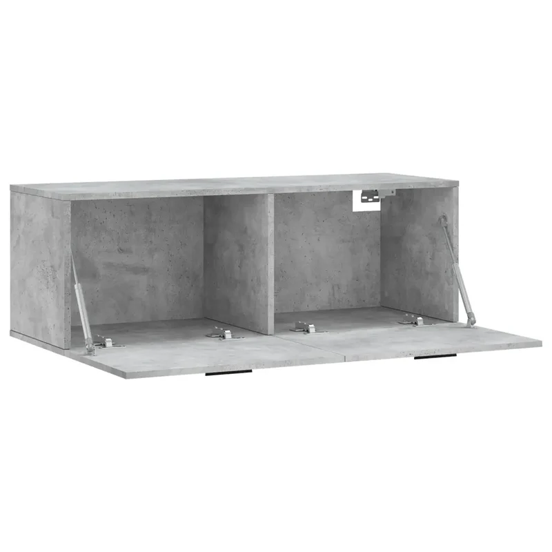 Armoire murale flottante pratique rangement 100 x 36,5 x 35 cm en bois d'ingénierie gris béton 02_0048890