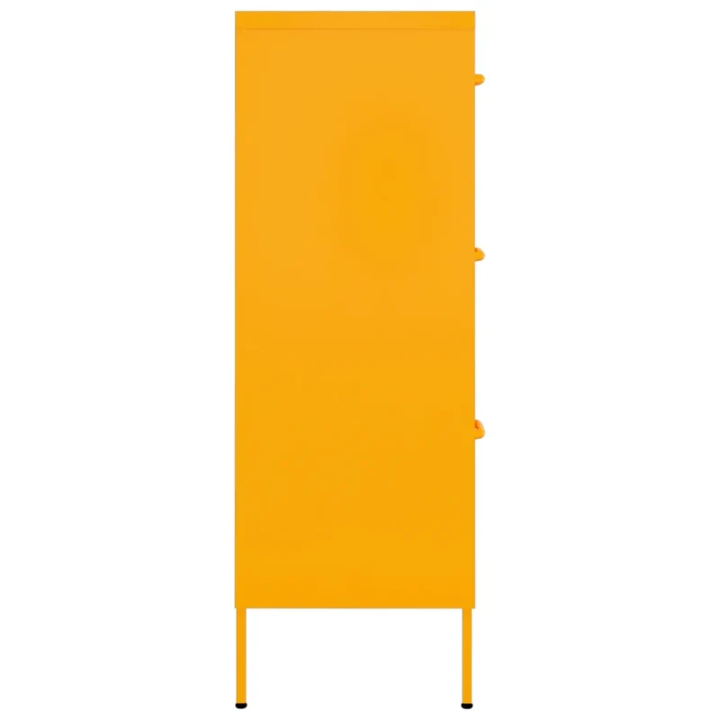 Armoire à tiroirs moderne pour rangement 80 x 35 x 101,5 cm en acier jaune moutarde 02_0046837