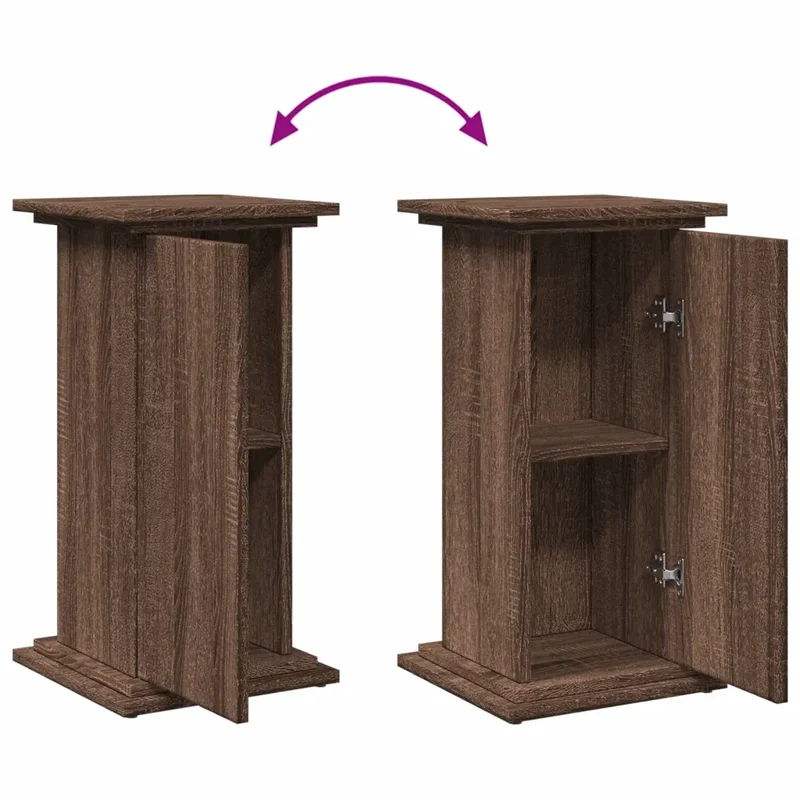 Piedestal avec rangement décoratif pour salon 31 x 30 x 60 cm utilisation pratique en bois d'ingénierie chêne marron 02_0050545