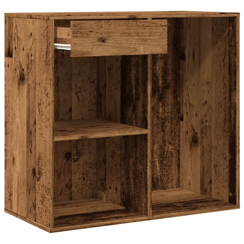 Armoire à cosmétiques ancienne pratique rangement 80 x 40 x 75 cm en bois d'ingénierie vieux bois 02_0051008
