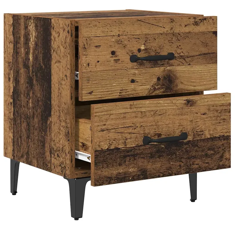 Table de chevet avec tiroir rustique pratique chambre 40 x 35 x 47,5 cm en bois d'ingénierie marron 02_0052681