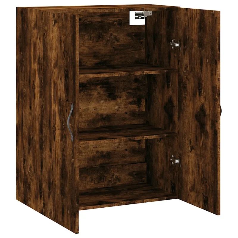 Armoire murale design polyvalente 69,5 x 34 x 90 cm espace de rangement élégant en bois d'ingénierie chêne fumé 02_0049293