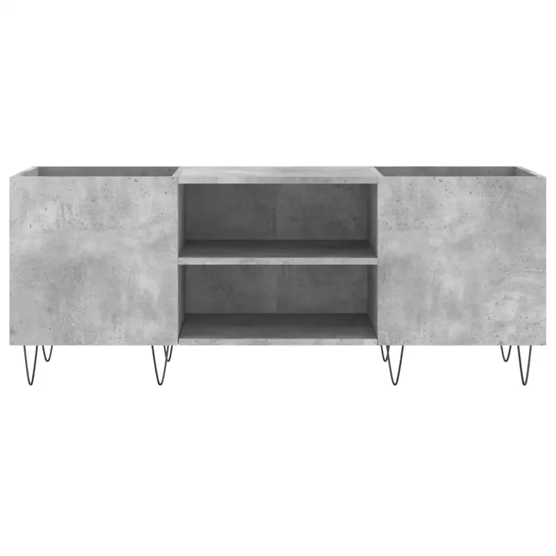 Armoire à disques pratique et classique 121 x 38 x 48 cm en bois d'ingénierie gris béton 02_0049092