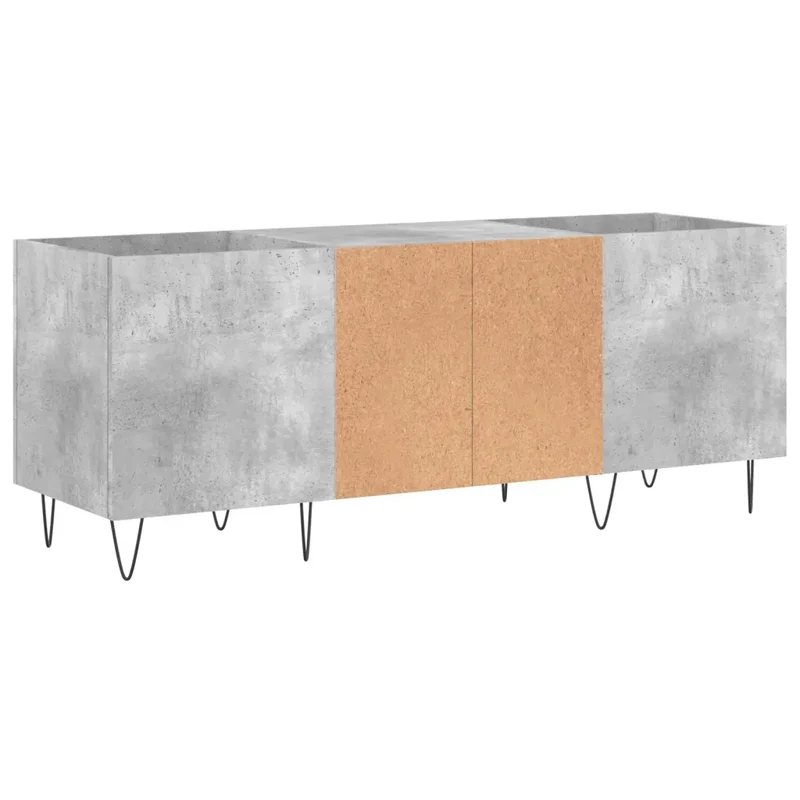 Armoire à disques pratique et classique 121 x 38 x 48 cm en bois d'ingénierie gris béton 02_0049092