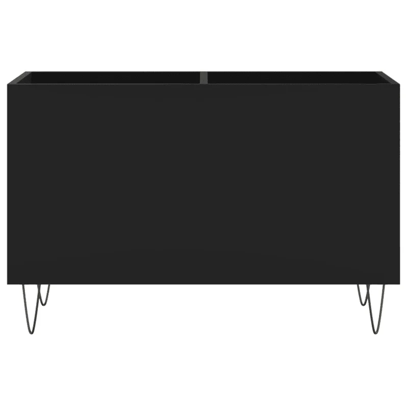 Armoire à disques pratique industriel 74,5 x 38 x 48 cm avec espace de rangement en bois noir 02_0049129