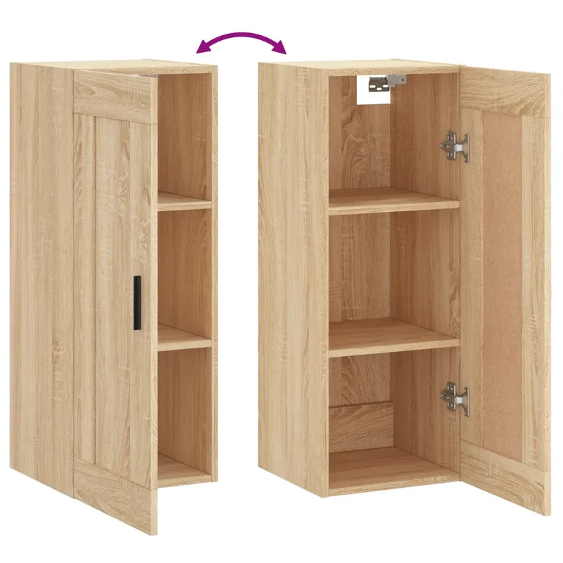 Armoire murale élégante rangement 34,5 x 34 x 90 cm en bois d'ingénierie chêne sonoma 02_0048958