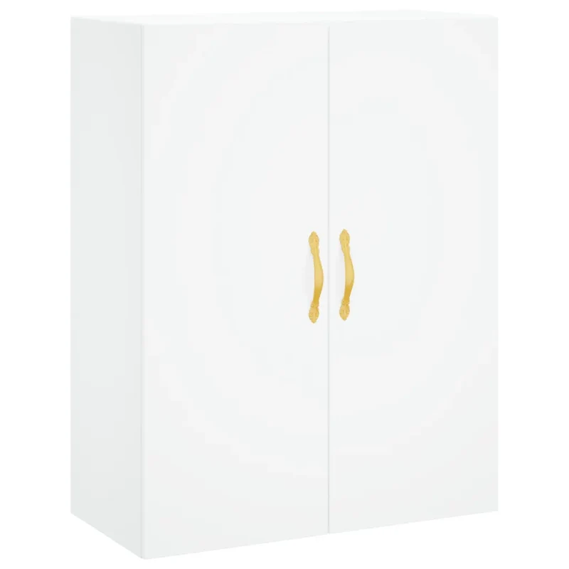 Lot de 2 armoires murales élégantes 69,5 x 34 x 90 cm grand espace de rangement design intemporel en bois d'ingénierie blanc 02_0055348