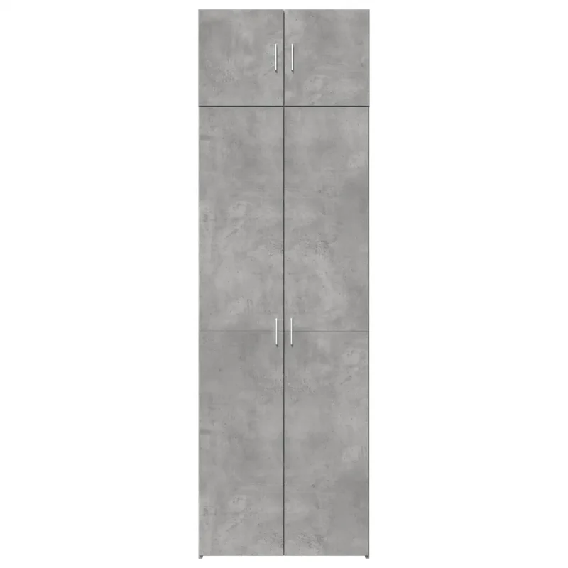 Armoire de rangement haute moderne 70 x 42,5 x 225 cm grande capacité en bois d'ingénierie gris béton 02_0055577