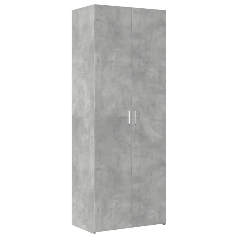 Armoire de rangement haute moderne 70 x 42,5 x 225 cm grande capacité en bois d'ingénierie gris béton 02_0055577